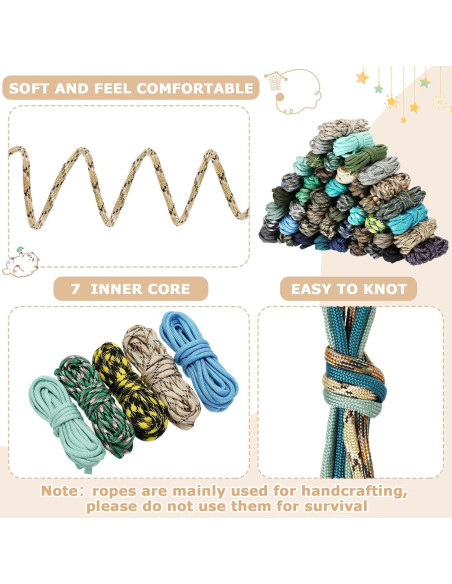 Cuerda Paracord 550 Riakrum 120 Pcs 3,05 m Colores Clásicos