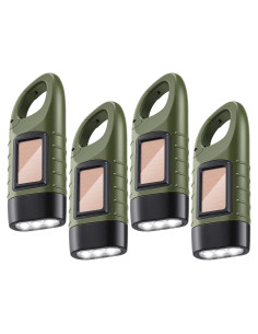 4 Linternas de Manivela Solar Oudain para Camping y Emergencias