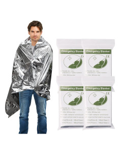 Paquete de 4 mantas de emergencia Htaexpu mylar térmicas