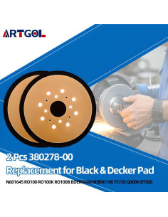 2 Almohadillas de Lijado Artgol 380278-00 para Black & Decker 2