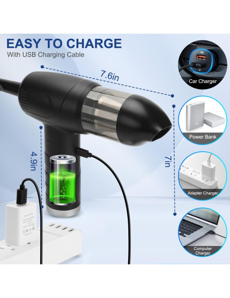 Kairiyard Soplador de Aire 2 en 1 Recargable 9000mAh