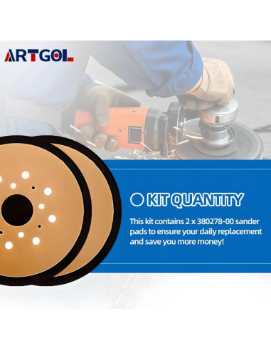 2 Almohadillas de Lijado Artgol 380278-00 para Black & Decker