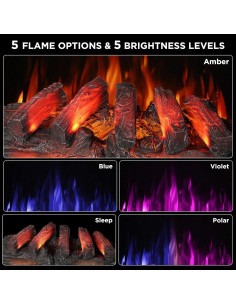 Calefactor Eléctrico TURBRO Llama Eterna 76 cm WiFi 1500W 2