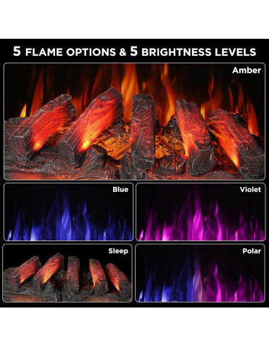 Calefactor Eléctrico TURBRO Llama Eterna 76 cm WiFi 1500W