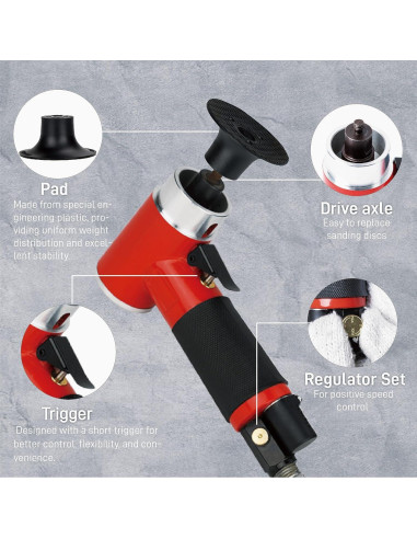 Kit Pulidora Lijadora Neumática UPWOOD 2" 41 Discos