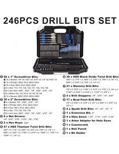 Juego de Brocas COMOWARE 246 Pcs para Taladro Inalámbrico 2