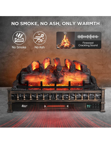 Calefactor Eléctrico TURBRO Llama Eterna 76 cm WiFi 1500W