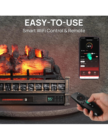 Calefactor Eléctrico TURBRO Llama Eterna 76 cm WiFi 1500W