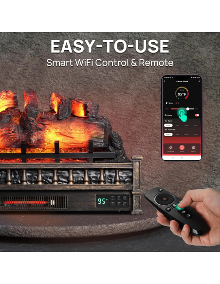 Calefactor Eléctrico TURBRO Llama Eterna 76 cm WiFi 1500W