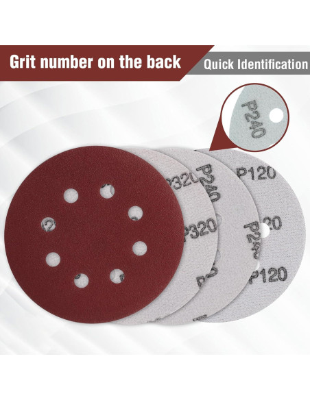 WORKPRO Juego de Discos de Lijado 150 Piezas 125mm 10 Granos