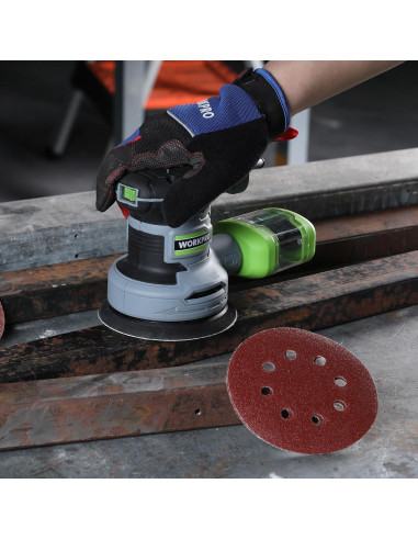 WORKPRO Juego de Discos de Lijado 150 Piezas 125mm 10 Granos
