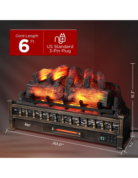 Calefactor Eléctrico TURBRO Llama Eterna 76 cm WiFi 1500W