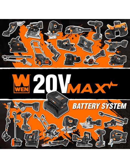 Amoladora Angular Inalámbrica WEN 20V 4.5" con Batería