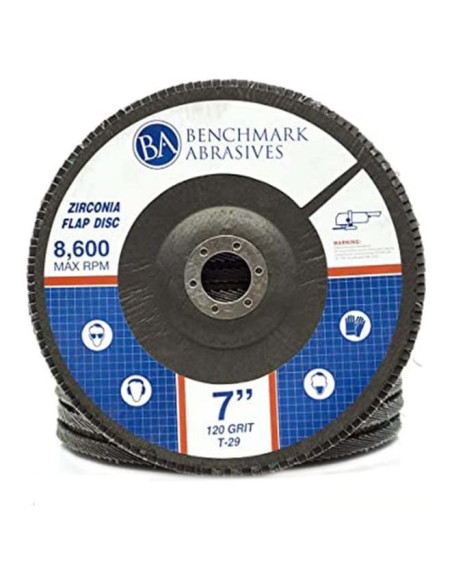 Discos de Aleta 7" Benchmark Abrasives 120 Grano Zirconia