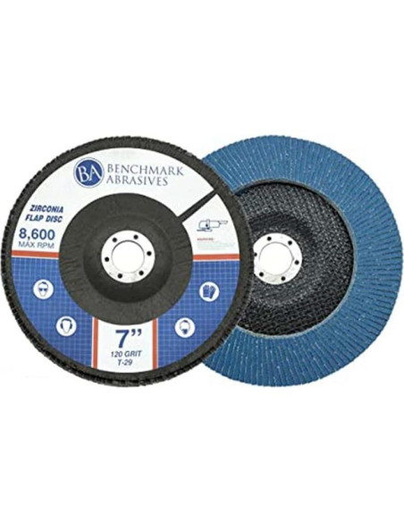 Discos de Aleta 7" Benchmark Abrasives 120 Grano Zirconia