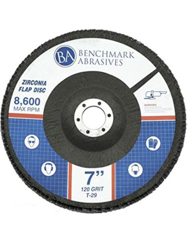 Discos de Aleta 7" Benchmark Abrasives 120 Grano Zirconia