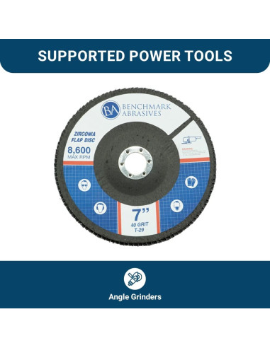 Discos de Aleta 7" Benchmark Abrasives 120 Grano Zirconia