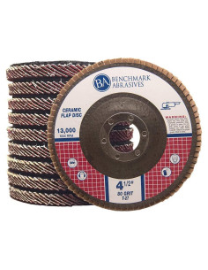 Discos de Aleta Cerámica 4.5" Benchmark Abrasives - Paquete de 10