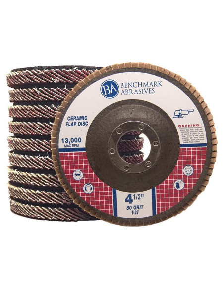 Discos de Aleta Cerámica 4.5" Benchmark Abrasives - Paquete de 10
