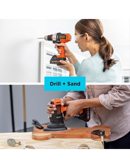 Taladro + Lijadora BLACK+DECKER MATRIX 20V Kit Compacto
