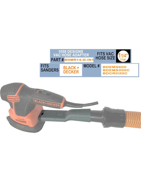 Adaptador de Manguera 1058 Designs para Lijadora BLACK+DECKER