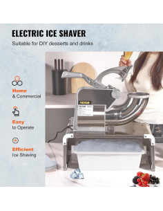 Máquina de Nieve VEVOR 300W 299kg/h Doble Cuchilla 20Qt 2