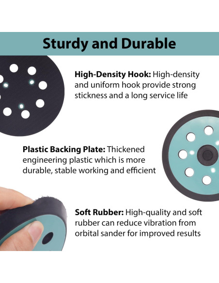 Pad de Lijadora 5" RUIHONGV Compatible con DEWALT y Makita