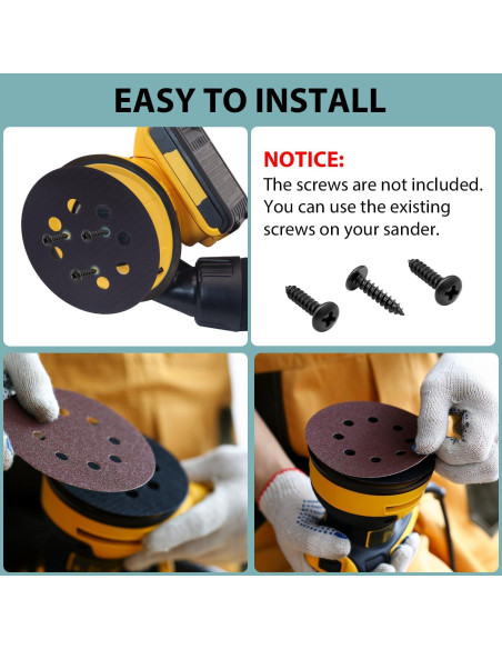 Pad de Lijadora 5" RUIHONGV Compatible con DEWALT y Makita