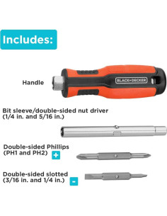 Destornillador Multibit 6 en 1 BLACK+DECKER BDHT68001 2