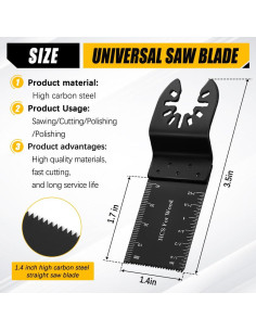 6 Hojas Oscilantes Vicsamer para Madera, 9x3.4cm, Rápida 2