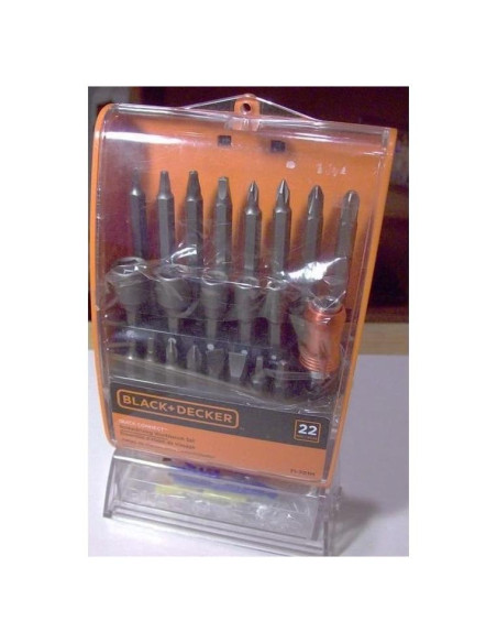 Juego de destornilladores 22 piezas Black & Decker con estuche