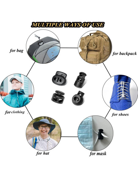 30PCS Sujetadores de Cuerda TXSN con Resorte 6mm Doble Orificio