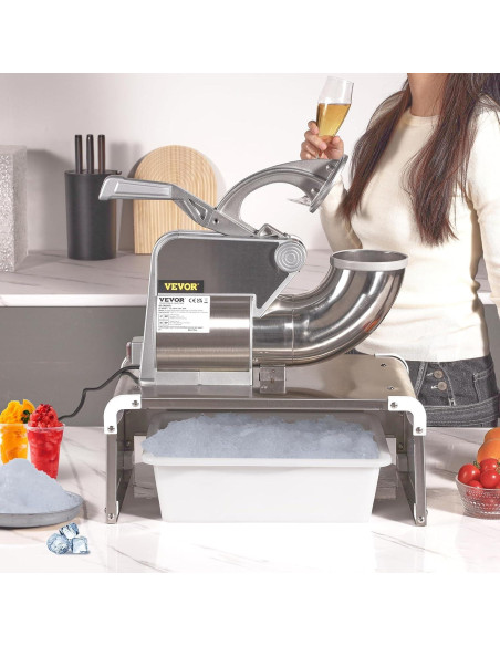 Máquina de Nieve VEVOR 300W 299kg/h Doble Cuchilla 20Qt