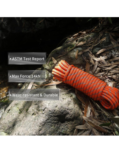 Cuerda de Escalada Estática NewDoar 8mm 6M Naranja