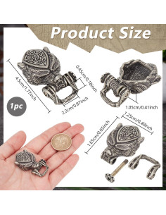 Hebilla de Paracord NBEADS Cabeza de Oso Antiguo 4.5 cm 2