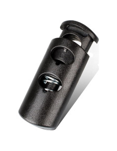 Tapón de resorte plástico doble orificio 20 PCS - Negro