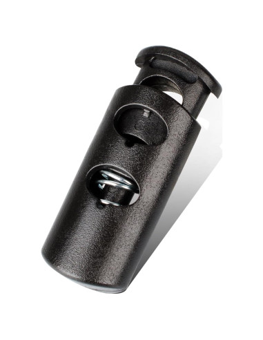 Tapón de resorte plástico doble orificio 20 PCS - Negro