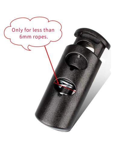 Tapón de resorte plástico doble orificio 20 PCS - Negro