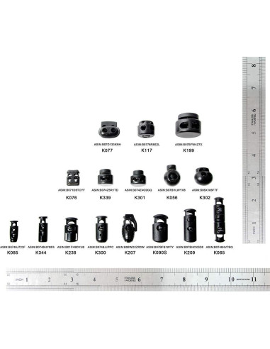 Tapón de resorte plástico doble orificio 20 PCS - Negro