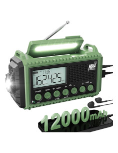 Radio de Emergencia ROCAM 12000mAh AM/FM NOAA Linterna