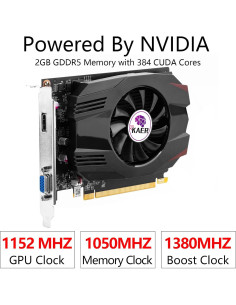 Tarjeta Gráfica KAER GeForce GT 1030 2GB GDDR5 HDMI 2