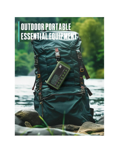 Radio de Emergencia ROCAM 12000mAh AM/FM NOAA Linterna