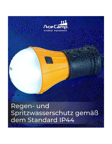 Lámpara LED AceCamp 1028 Naranja para Camping y Emergencias