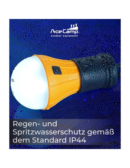 Lámpara LED AceCamp 1028 Naranja para Camping y Emergencias