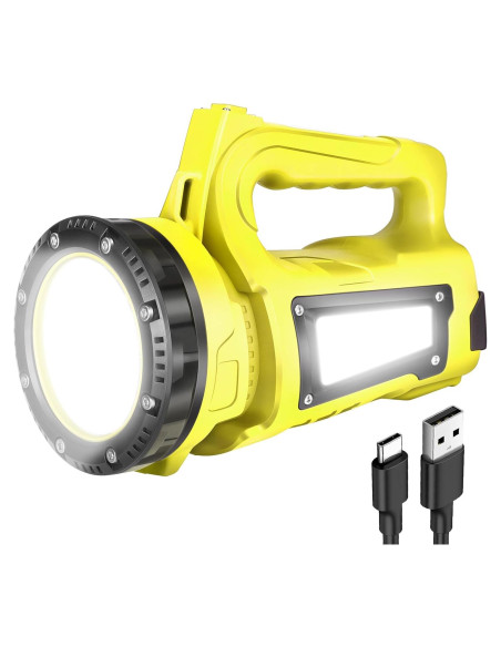 Linterna LED BOBKID 1000LM Recargable IPX4 7 Modos Amarillo Linterna LED BOBKID 1000LM Recargable IPX4 7 Modos Amarillo