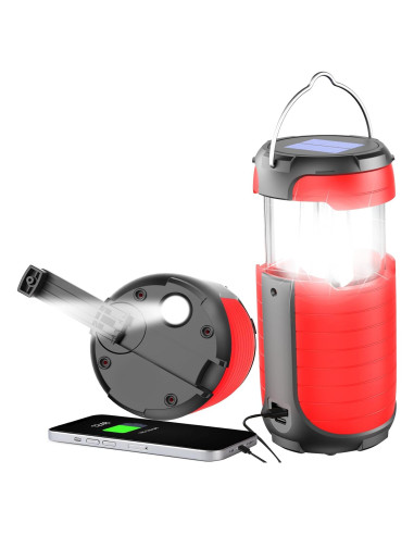 Linterna LED Leaton L-560 Solar y Manivela 5000mAh