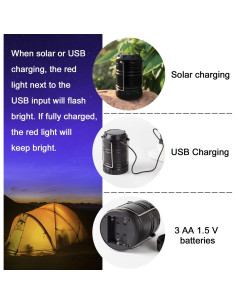 Paquete de 4 Linternas Solares TANSOREN LED Recargables 2