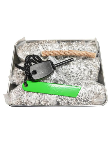 eGreen Encendedor de Magnesio 6 Bolsas Camping + Cuerda de Yute