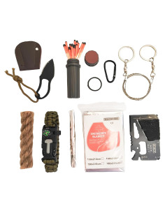 Kit de Supervivencia Egreen con Cerillas Impermeables y Manta 160x210cm