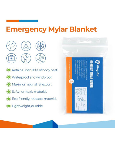 Mantitas Térmicas Mylar K Kingstar 4 Paquetes 213x132 cm